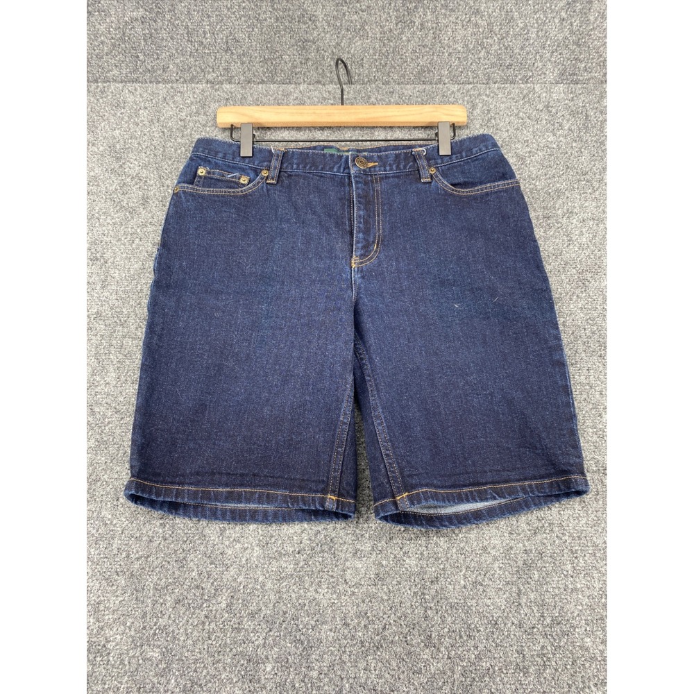 Lauren Ralph Lauren Classic Bermuda Denim Shorts Womens 10 Blue Indigo Stretch